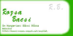 rozsa bacsi business card